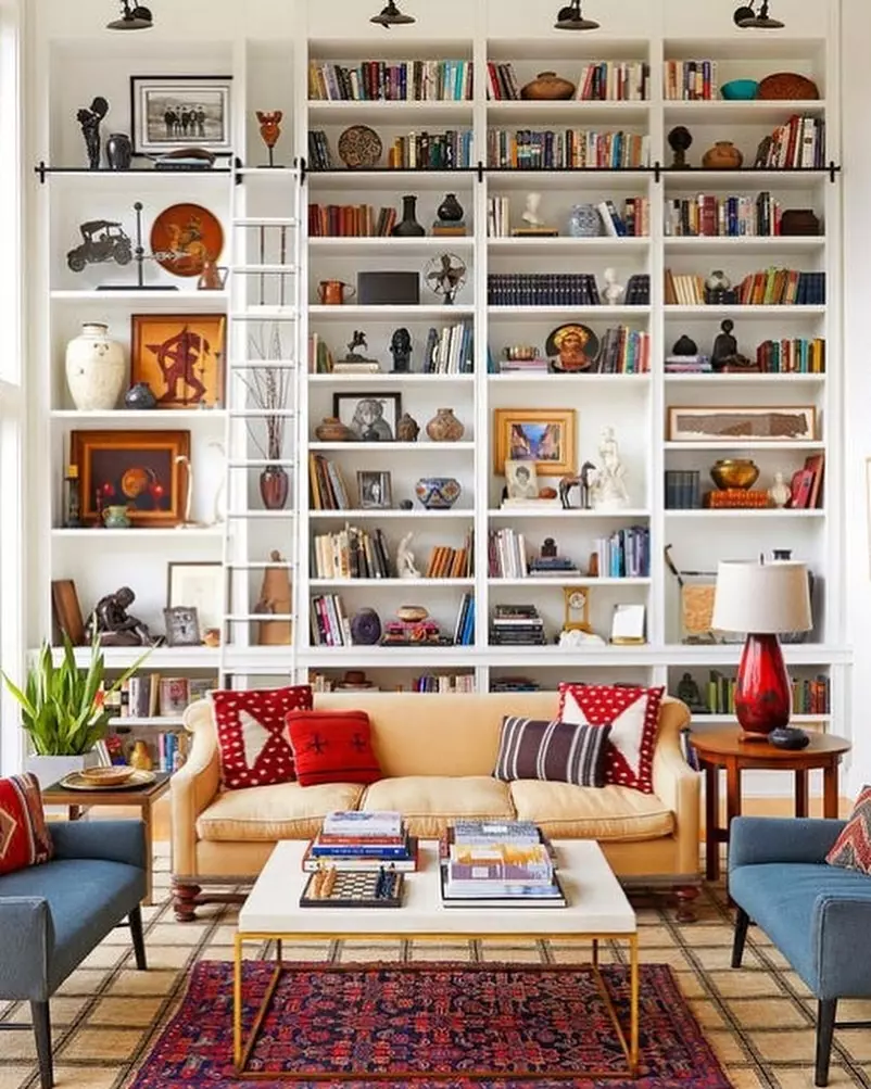 Eclectic Mix: Yellow Sofa with Bold Patterns