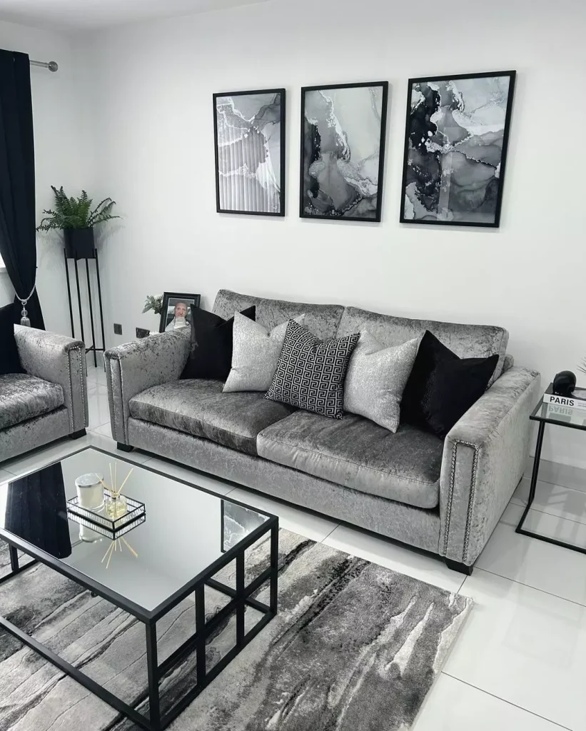 Grey Walls with Warm Wood Accents