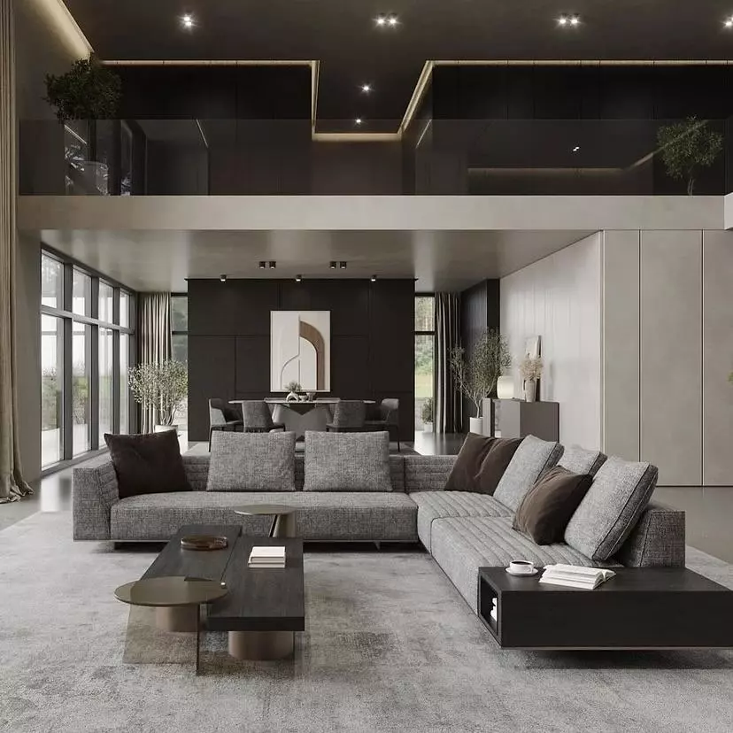 Grey with textured fabrics