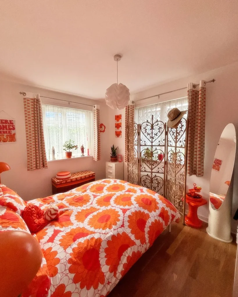 Orange Bedding with Subtle Prints