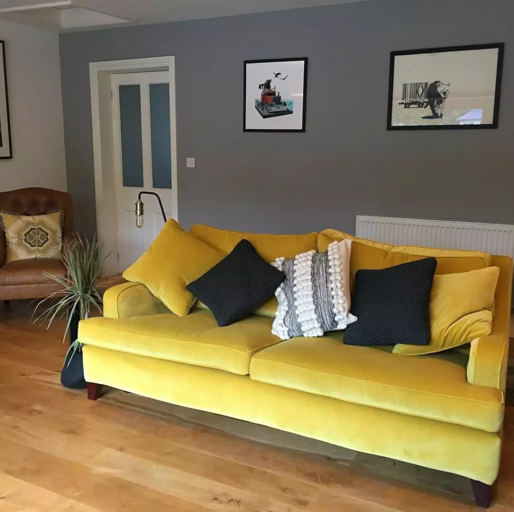 Use Yellow Velvet Sofa for Luxe Comfort