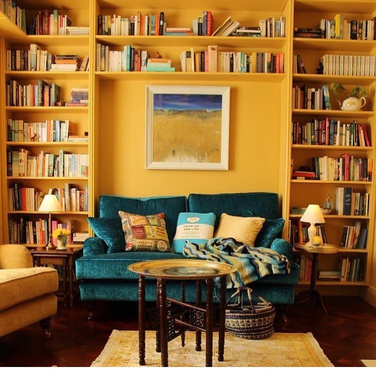 Yellow Bookshelf for a Bold Statement