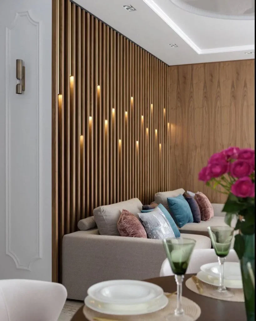 A Wooden Slat Wall