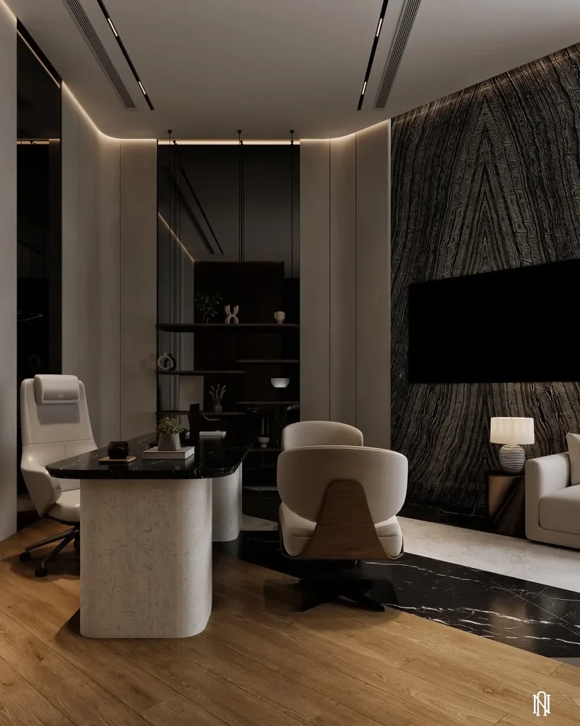 Desk Alongside a TV Unit