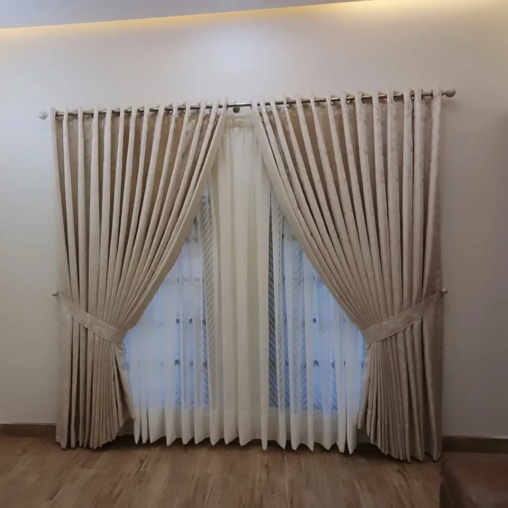 Layered Blinds with Curtains