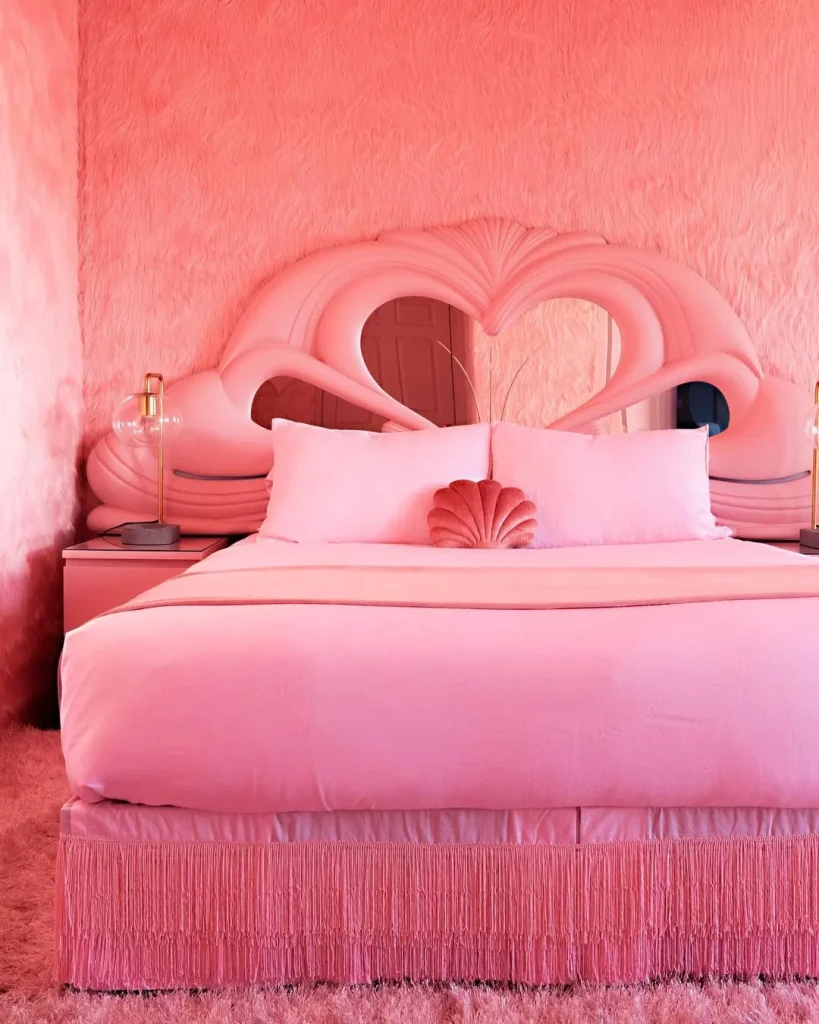 Pink Velvet Headboard