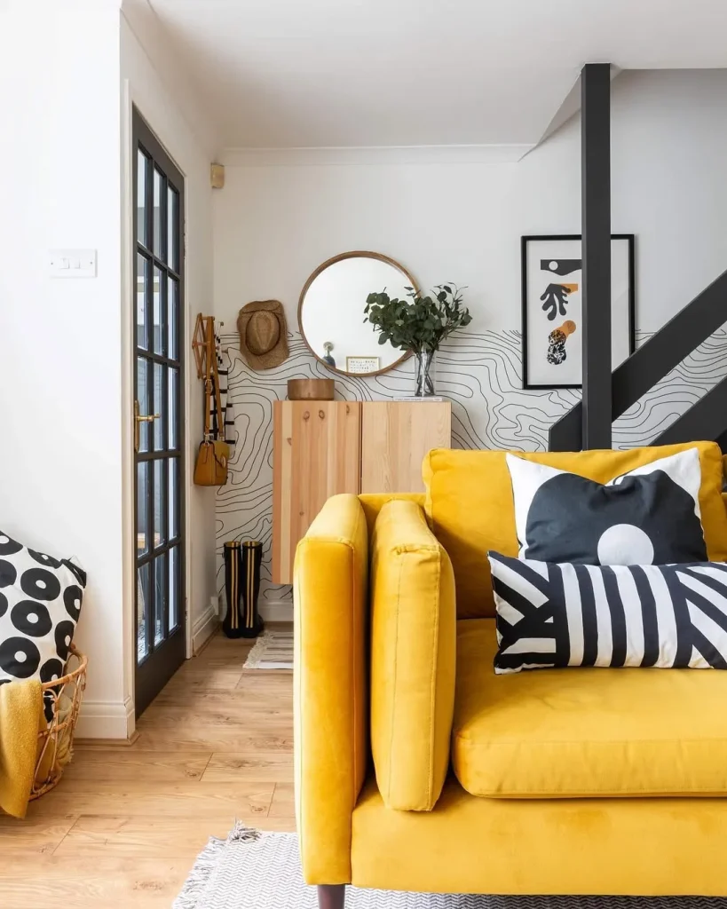 Add a Pop of Yellow in an All-White Room