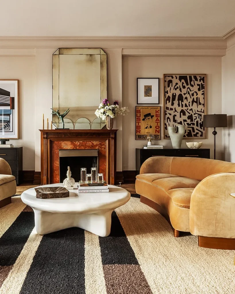 Glamorous Contrast with White Marble